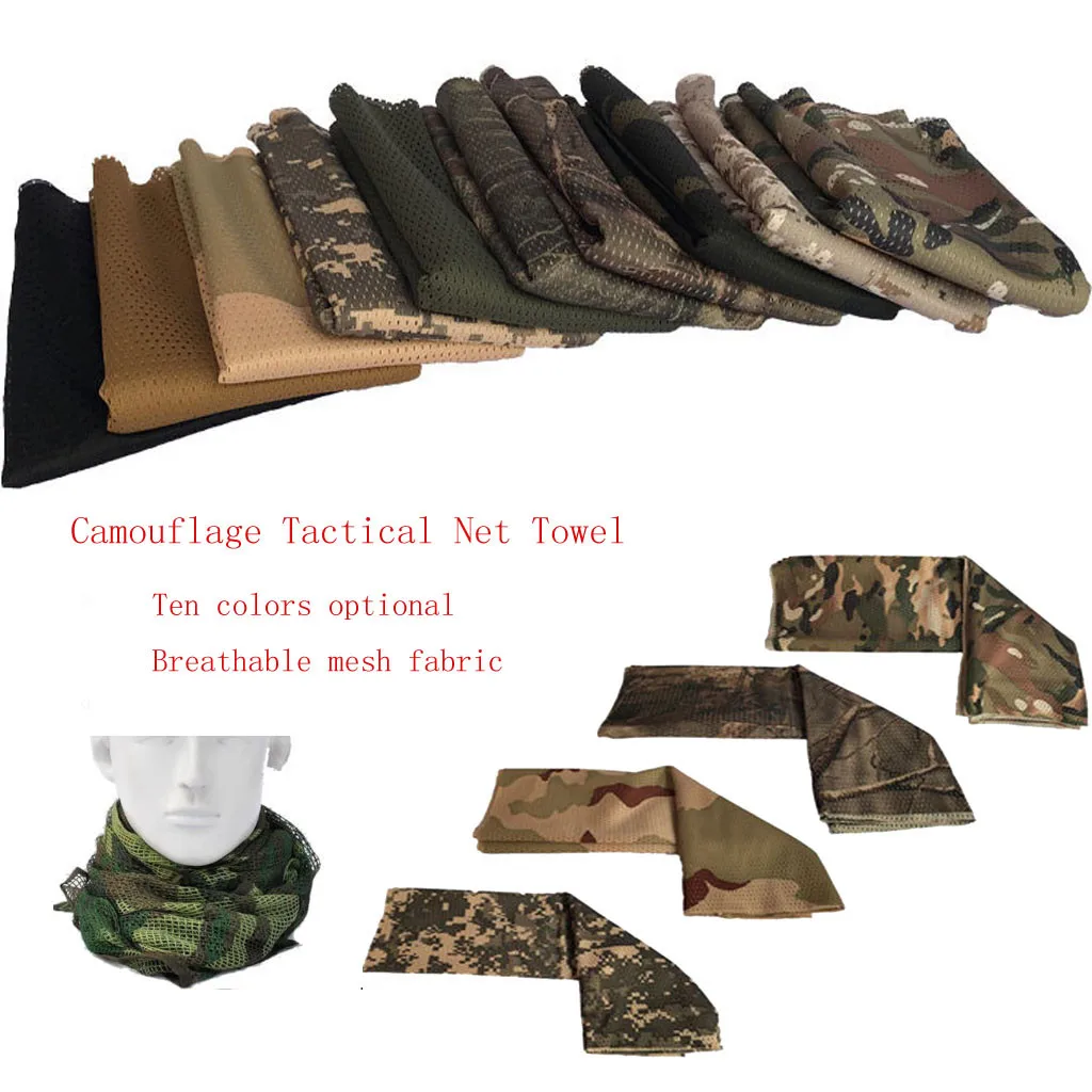 Tactical Military Style Camouflage Camo Scarf Wrap Face Net Mesh