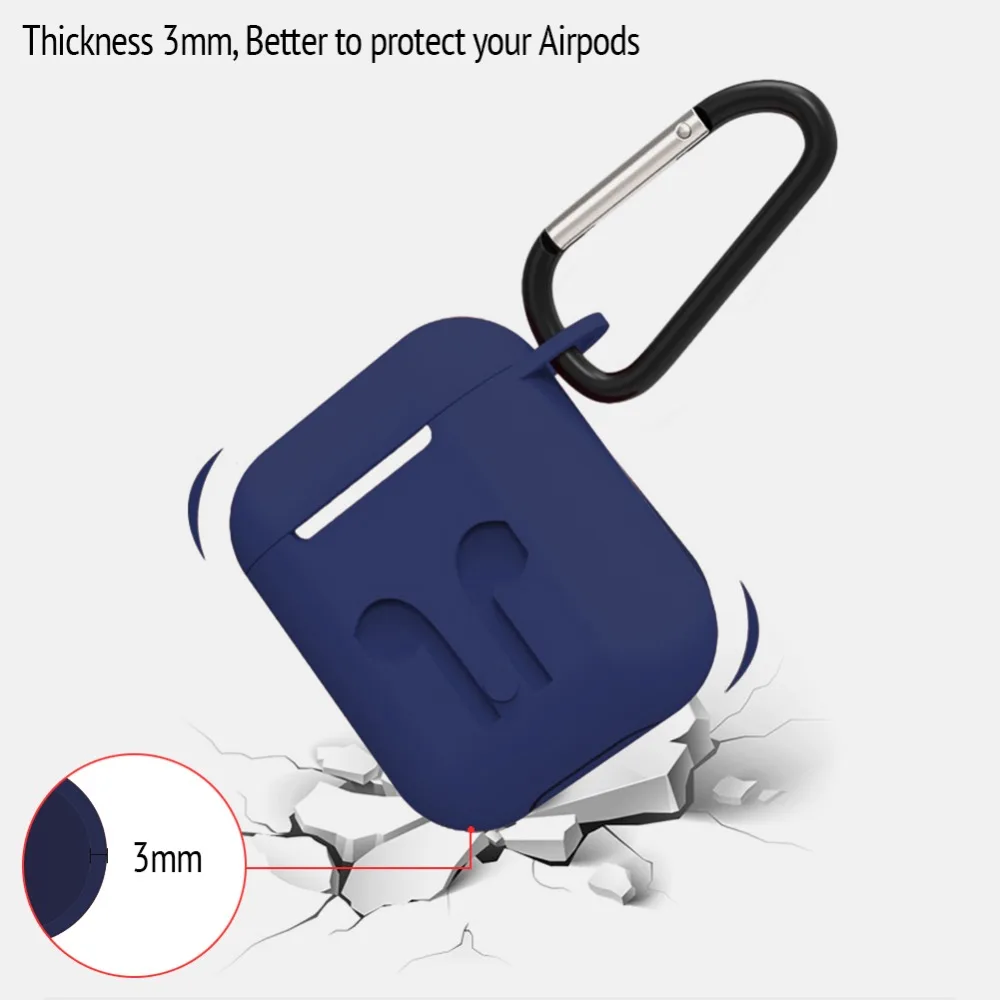 Чехол для AirPods телефона силиконовый защитный чехол/ремешок с защитой от