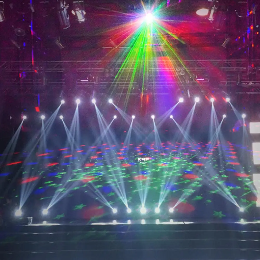 LED ضوء المرحلة ضوء ليزر للديسكو RGB كشاف ضوء التحكم الصوتي السحر مصباح كروي ليد لحمامات السباحة لل المراقص المراقص البارات حزب المنزل