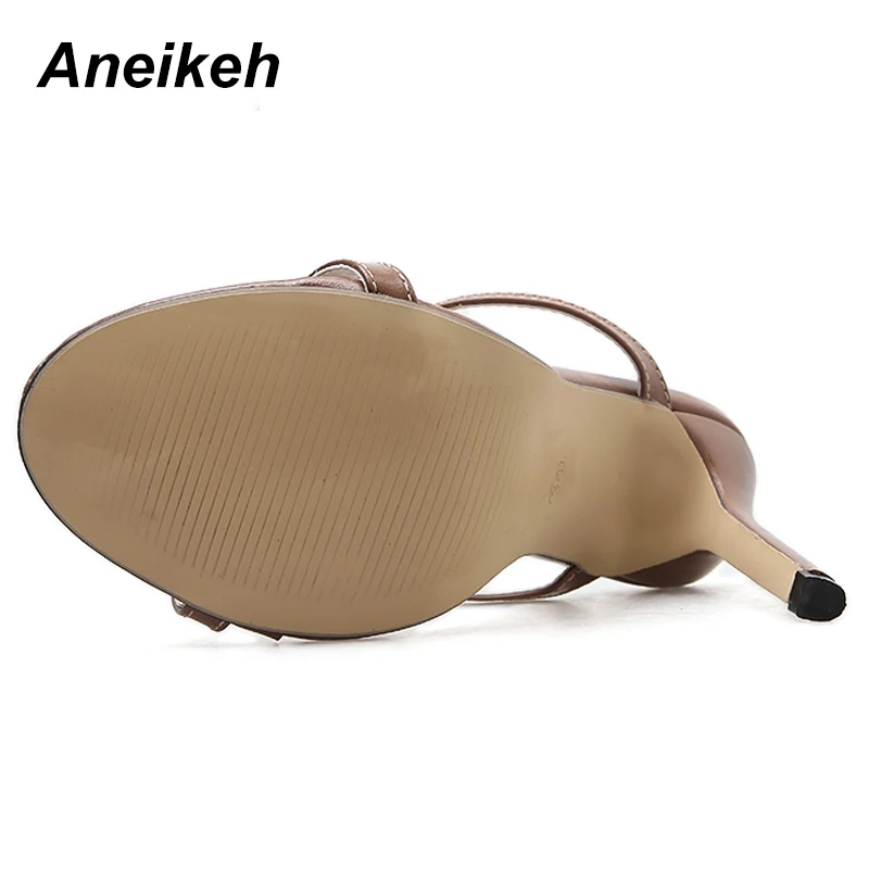 Aneikeh Women Sandals Stiletto High Heel Shoes Strap Ankle Wrap OL Sexy Pumps Party Dress Shoes Size 35-40 women high heels,platform high heels sandals