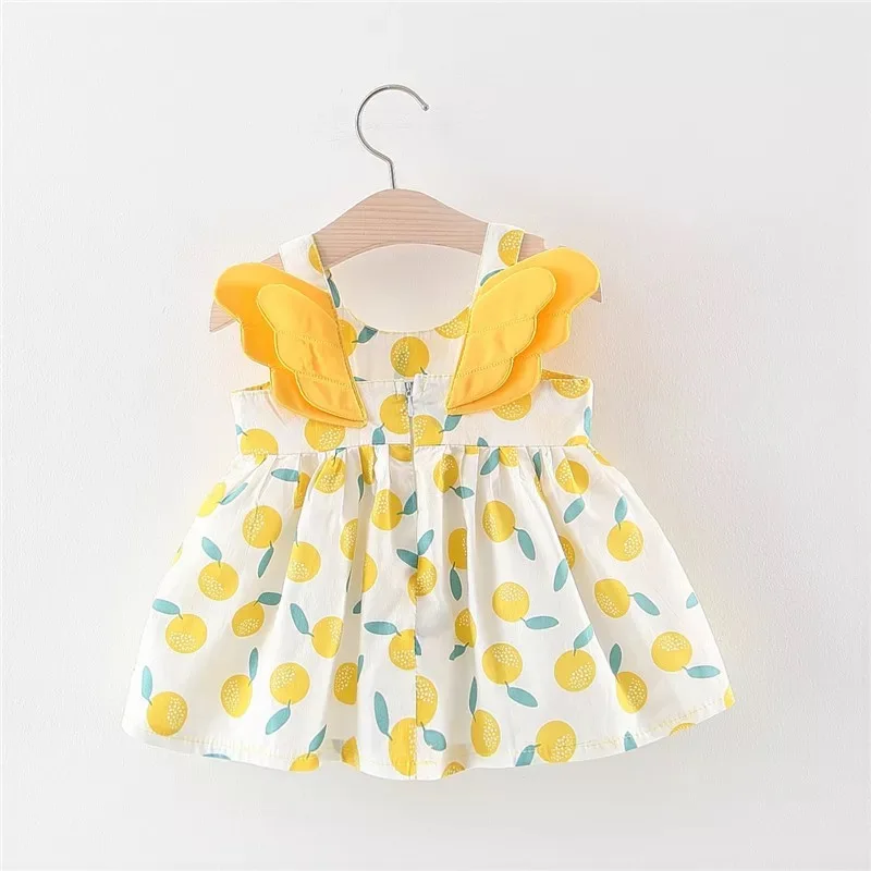 

Butterfly Wings Baby Girl Clothes Summer Princess Dress Cotton Print Baby Girl Dress Kids Vestidos 0-24M