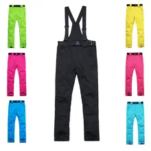 Женские лыжные штаны Новые спортивные высококачественные съемные подтяжки мужские ветрозащитные теплые зимние снежные лыжи