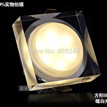 6x1 Вт Светодиодный потолочный светильник квадратном каблуке, украшенные стразами Акрил светодиодный светильник с трансформатором теплый белый/холодный белый/натуральный белый светодиодный светильник AC85~ 265 V