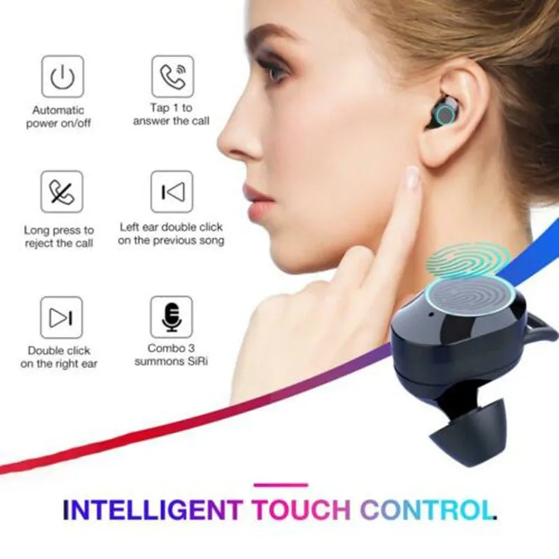 TWS G02, Bluetooth наушники V5.0, беспроводные наушники, 9D, стерео музыка, IPX7, водонепроницаемые наушники, 3300 мА/ч, внешний аккумулятор для xiaomi iphone
