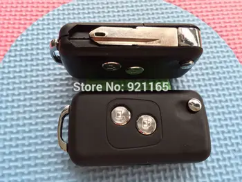 

1pc new Replacement key case For Peugeot 206 Conversion 2 Button Remote Flip Key Fob shell blank with uncut key blade no logo