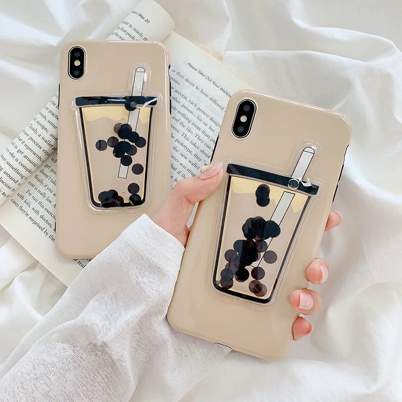 

Milk Tea Bottle Shockproof Soft Case For iPhone 7 8 Plus TPU Case For iPhone X XS Max XR 6s 6 7 8 Plus Phone Cover Skin Funda