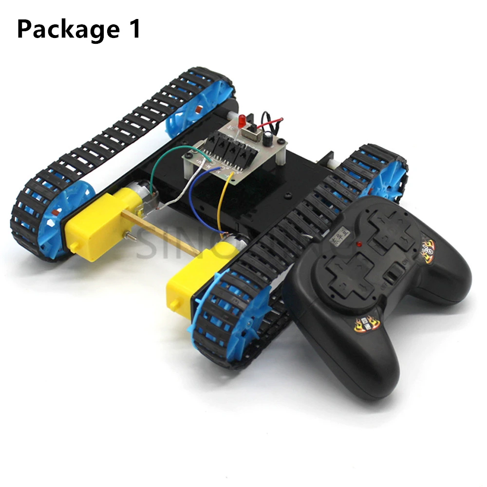 

DIY Assembled Tank Model with Remote Control Handicraft Experiment Material Educational Science Toys