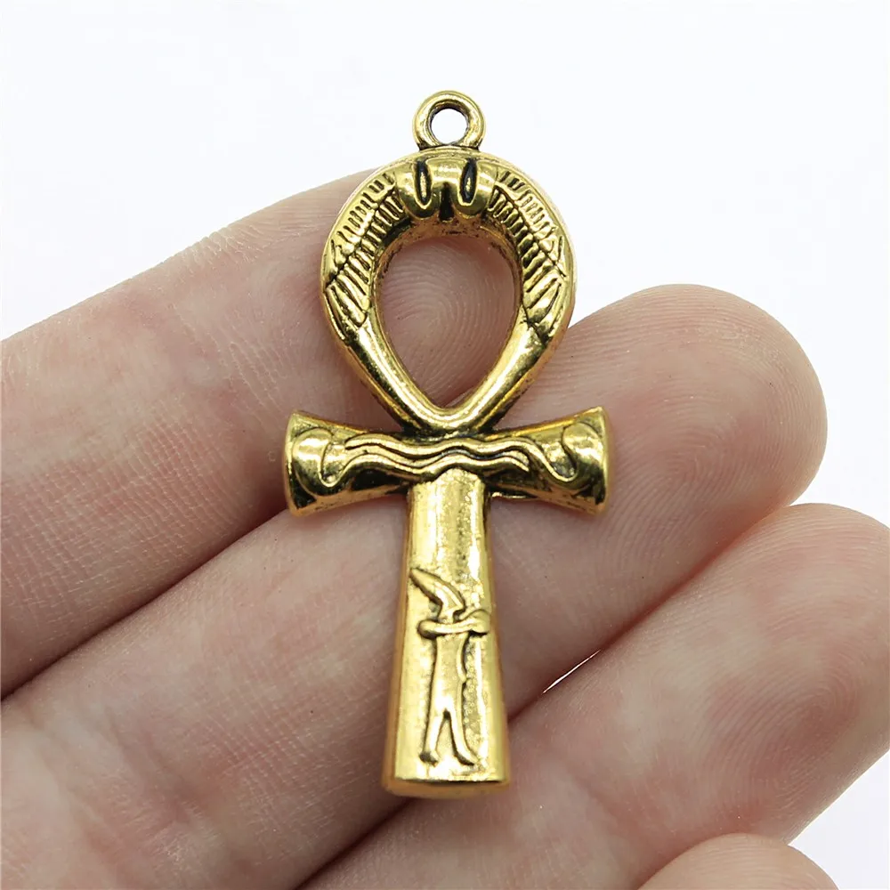 

Ankh Cross Charms Pendant Diy Jewelry Findings Antique Gold Tone 1.7x0.8 inch (43x19mm) 10pcs/lot