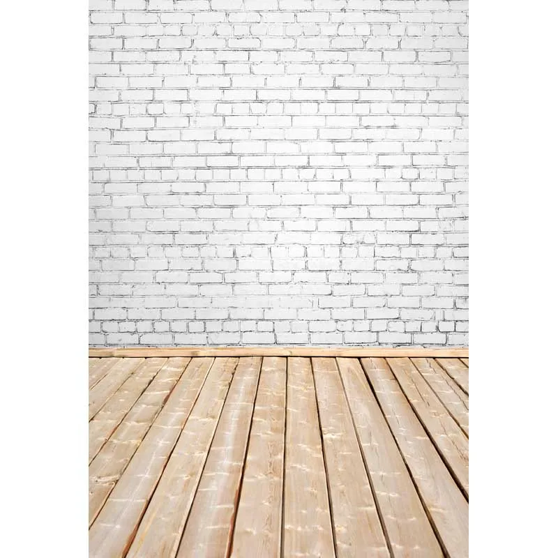 Vinyl Photography Backdrop Wood floor and brick wall ...