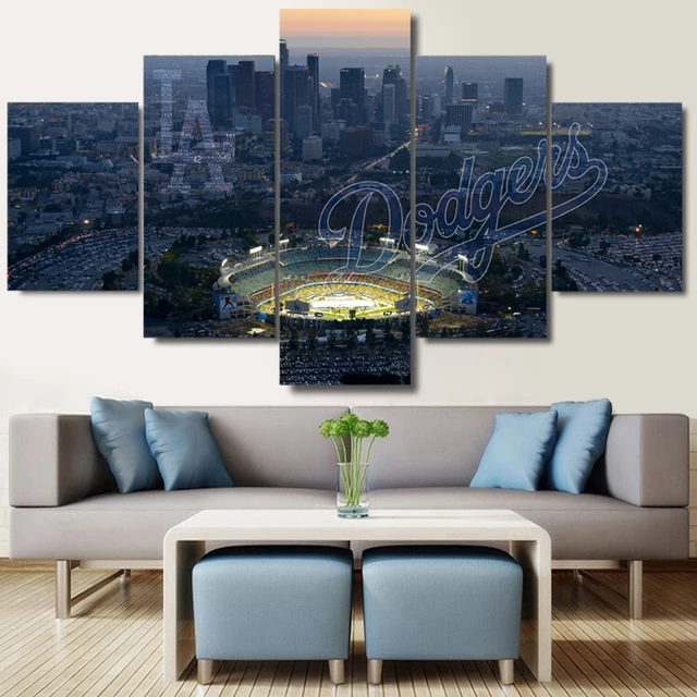 Aliexpress 5 Panel La Dodgers Landscape Canvas Painting On 5 Panel La Dodgers Landscape Canvas Painting On The Wall Pictures For Living Room Large Hd
