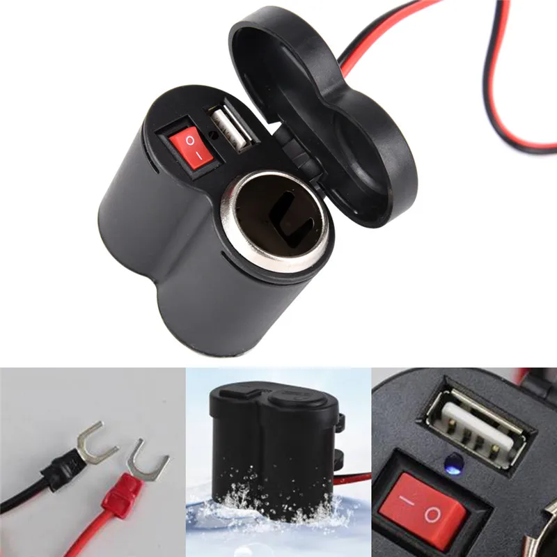 12 В 24 USB Водонепроницаемый прикуриватель для мотоцикла/велосипеда|Зажигалка| |