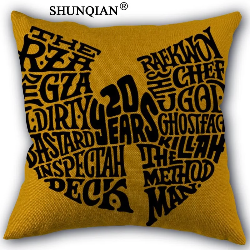 

wu tang Pillowcase Cotton Linen Square Zippered Pillow Cover For Office,Family Customize Your Picture 45x45cm one side