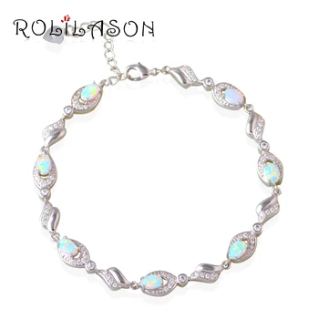 

Glam Luxe Mysterious Silver White Fire Opal Bracelets & bangles for teen girls pulseiras femininas 19-22cm OB049