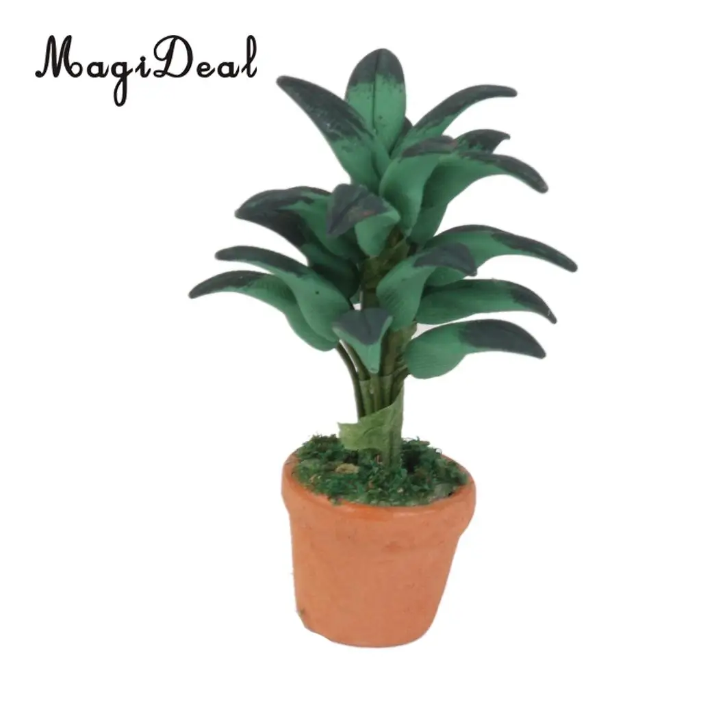 

1/12 Scale Dollhouse Miniature Vivid Bonsai Plant in Pot for Garden Yard Living Room Plant Room Decor Acc