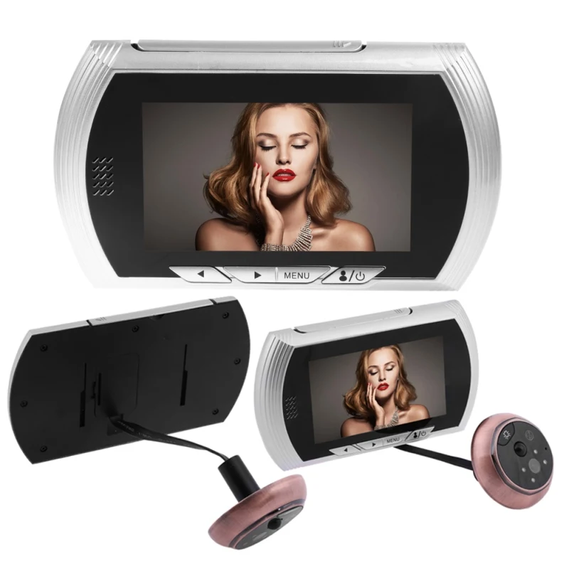 Goede 4.3 Inch Screen Deurbel Deur Intercom Systeem Kijkgaatje Viewer Deur Eye Deurbel Kleur Camera Geen Storen Functie Beweging Detecteren