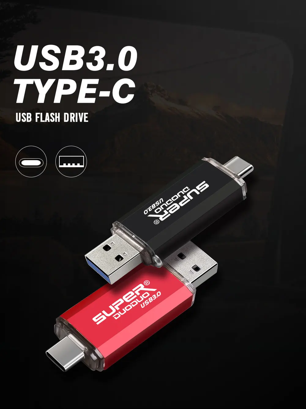 USB флеш-накопитель type-C, металлический флеш-накопитель, 64 ГБ, флешка, 32 ГБ, OTG usb 3,0, 128 ГБ, карта памяти micro usb, 16 ГБ, 8 ГБ, флэш-диск на ключ