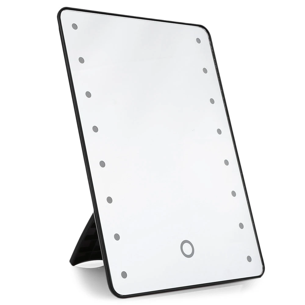 

16 LED Lights Tabletop Countertop Makeup Mirror Portable Touch Screen Make-up Adjustable Vanity Folding Toilet Makeup Mirror