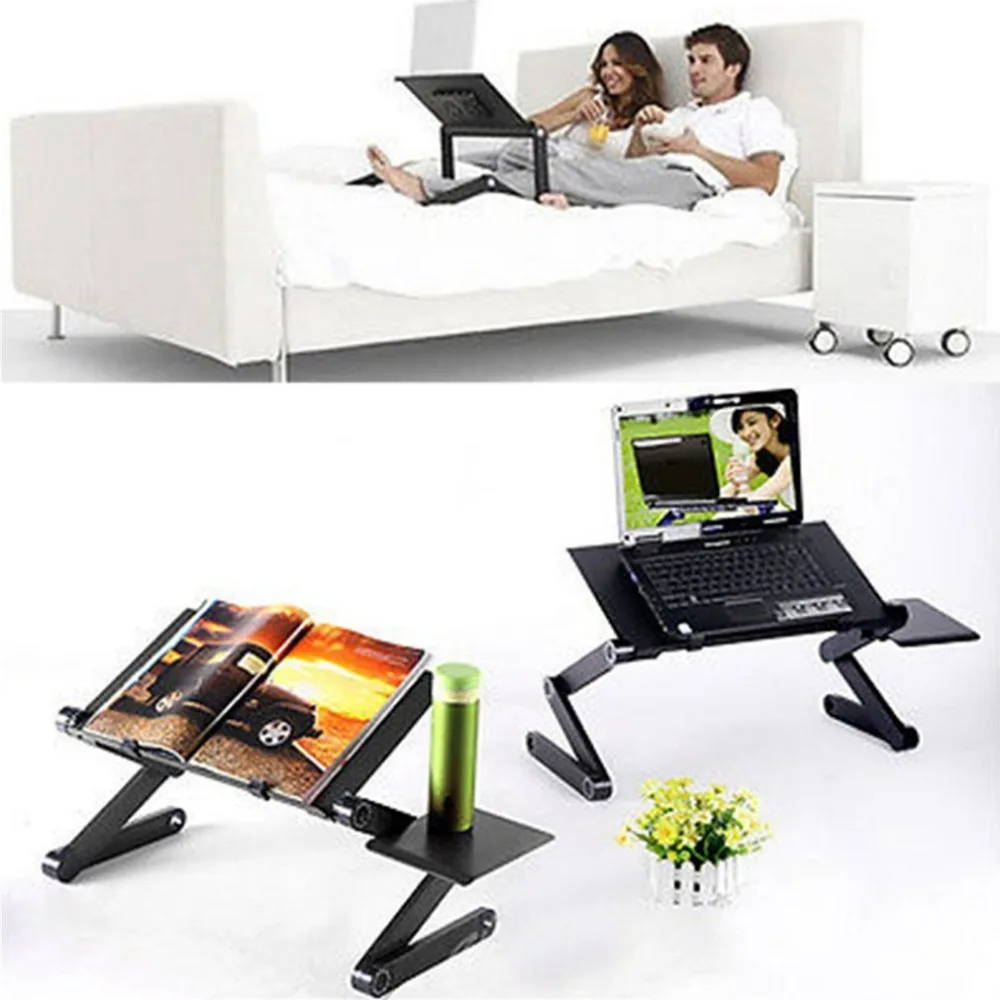 0.48m Portable Foldable Aluminum Alloy Laptop Computer Notebook Table Stand Desk Bed Tray Enjoy Fun in Home No fan
