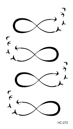 Небольшой традиционный черный классический татуировки Стикеры наручные в виде стрелы, знака бесконечности шаблон дизайна Водонепроницаемый Поддельные Временные татуировка на тело
