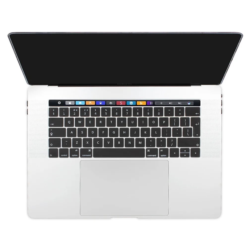 Силикон EU/британский английский раскладка клавиатуры наклейки протектор для // MacBook Pro 1" 15" с сенсорной панелью/удостоверениями личности