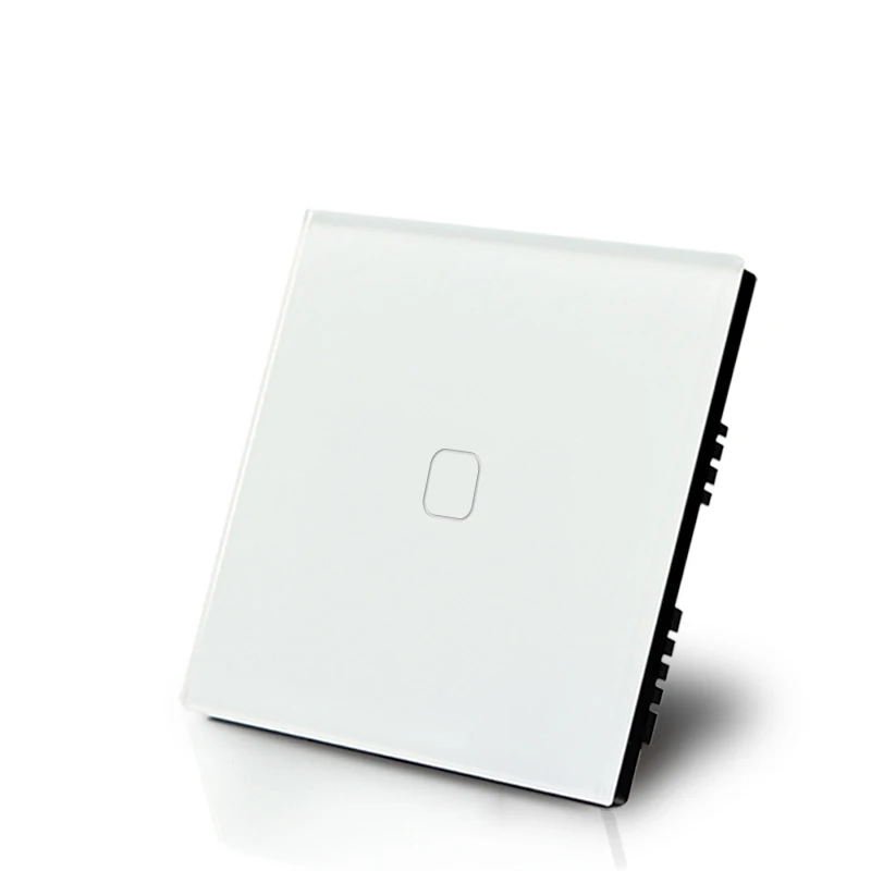 white Fashion home 1 gang 1 way light dimmer switch UK standard dimmer switch 220V tempered glas