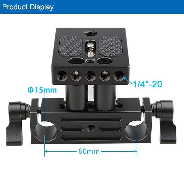 CAMVATE DSLR опорная пластина крепление w/Railblock высота Riser для 15 мм рельсовая штанга Система поддержки C1237 камера фотографии аксессуары