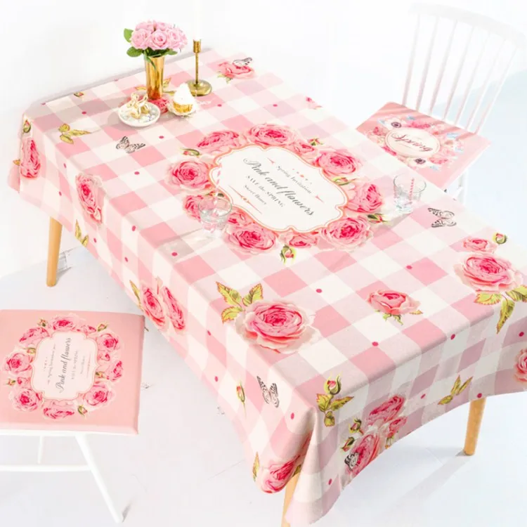 Европейская розовая скатерть с розами, льняная прямоугольная скатерть, покрытие для стола, чайный стол, обеденный стол, кофейная скатерть, домашний текстиль - Цвет: B
