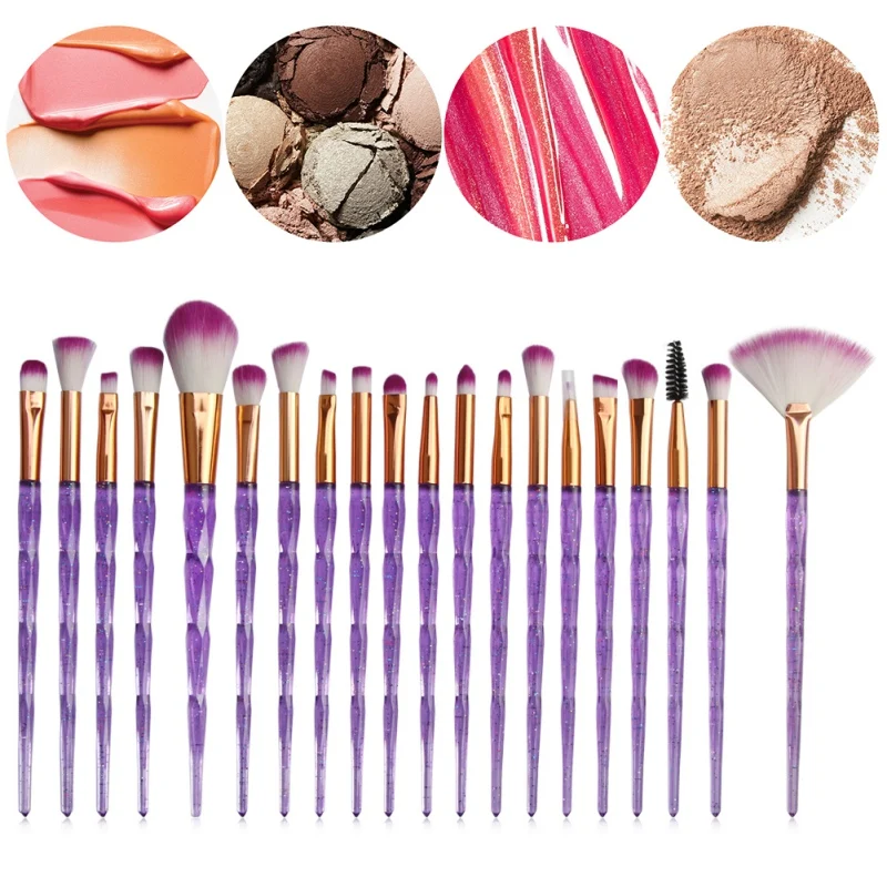 

20Pcs Diamond Makeup Brushesn Cosmetic Powder Foundation Eye Shadow Lip Eyebrow Colorful Professional Makeup Brushes Kit Hot!