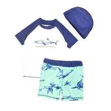 Детские пляжные купальные плавки для мальчиков костюмы для серфинга защищены от Короткие рукава