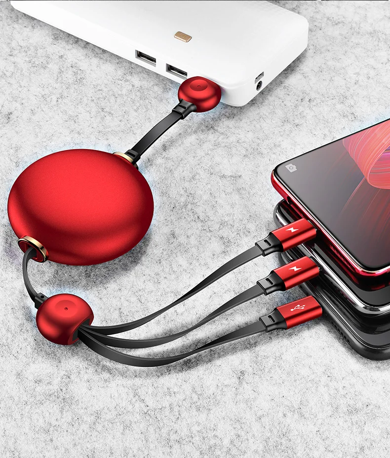 3 in 1 Retractable cable for iphone huawei xiaomi samsung   (16)