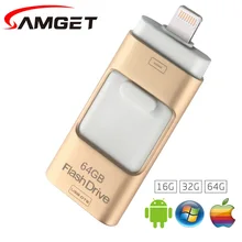 Samget EasyFlash 16GB 32GB 64GB Mini USB Metal Pen Drive OTG USB 3.0 Flash Drive For iPhone 5/6/6S Plus/7/ipad/MAC/PC/Android