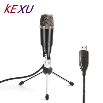 

KEXU USB Microphone Plug &Play Home Studio USB Condenser Microphone for Skype, Recordings for YouTube, Google Voice Search Games