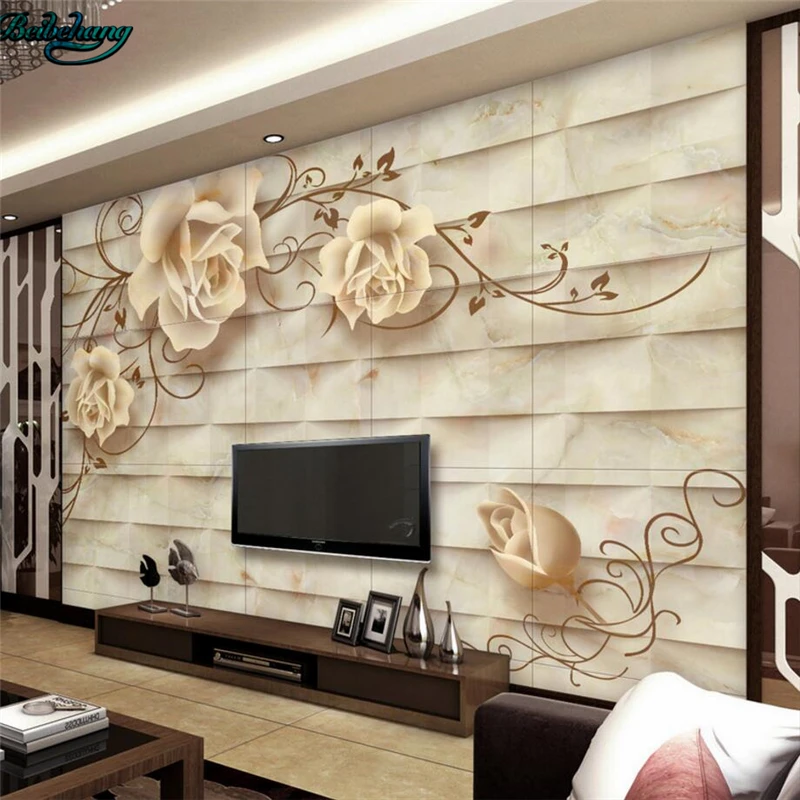 beibehang Large Custom Wallpapers European Tile Art Television Background Wall Marble Mural