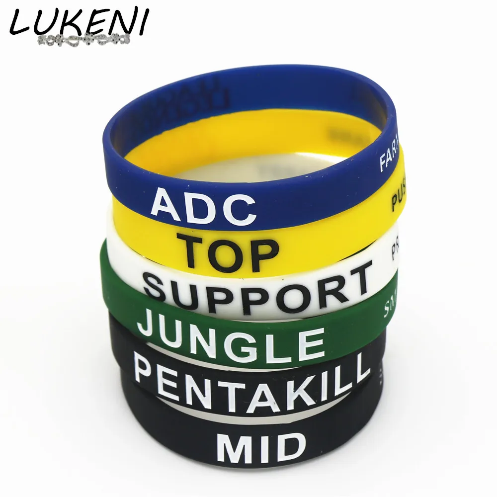 6 шт. силиконовых игр LUKENI LOL League of Legend DOTA2 браслет с надписью силиконовые браслеты