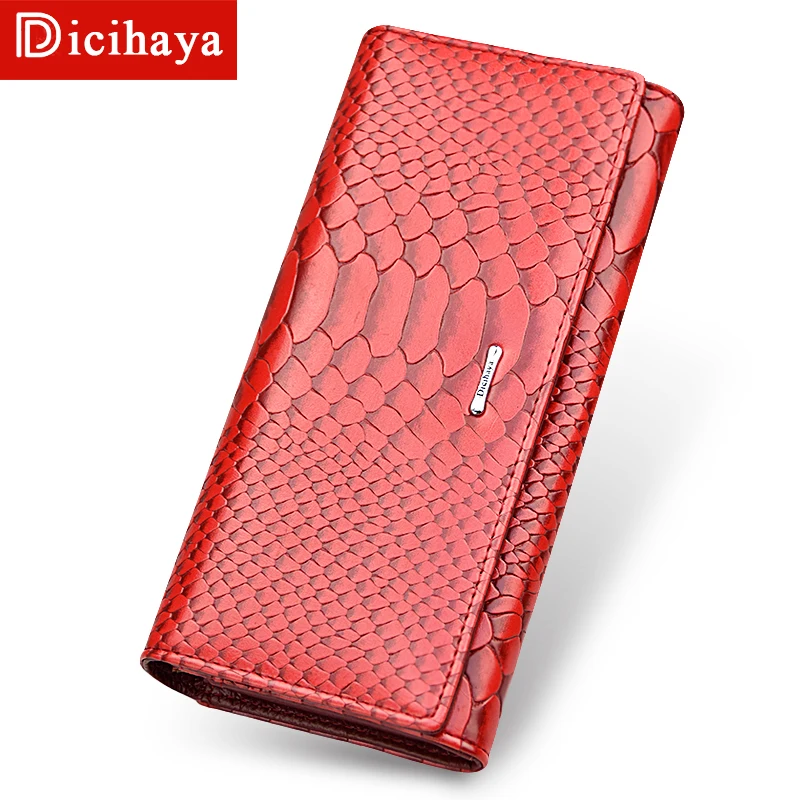 

DICIHAYA Snakeskin Wallet Women Leather Long Purse Female Wallets Women's Clutch Bags Coin Purse Cards Holder Portemonnee