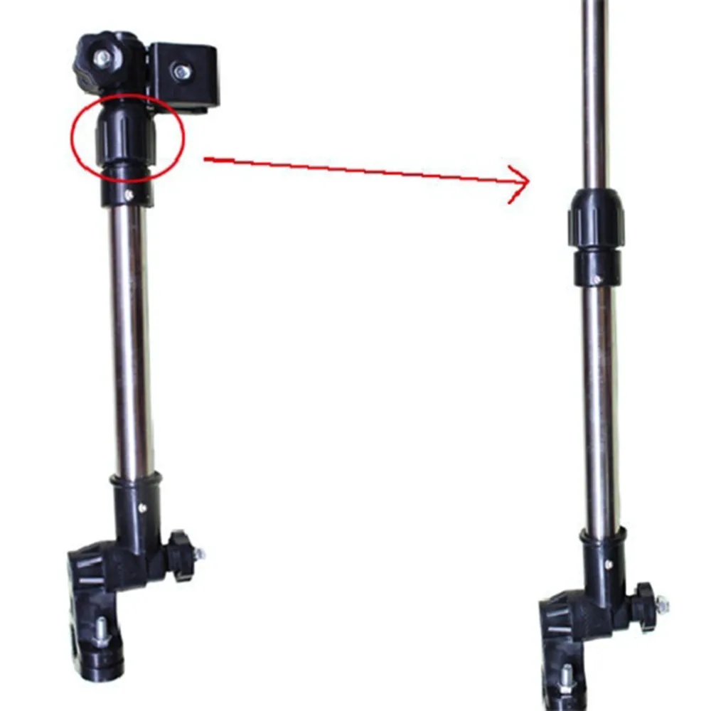 1Pcs Hot Stainless Steel Umbrella Holder Wheelchair Bicycle Pram Swivel Umbrella Connector Stroller Holder Any Angle New