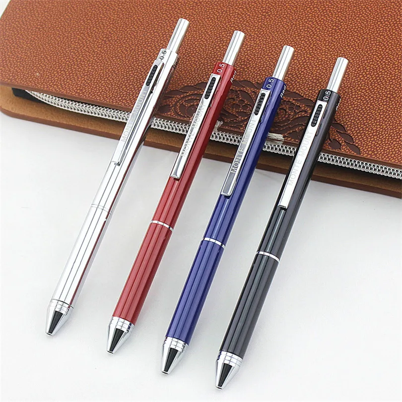 

4pcs 4-in-1 Multicolor pen - Metal Cased - Black , Blue , Red Ballpoint pen and 0.5mm pencil