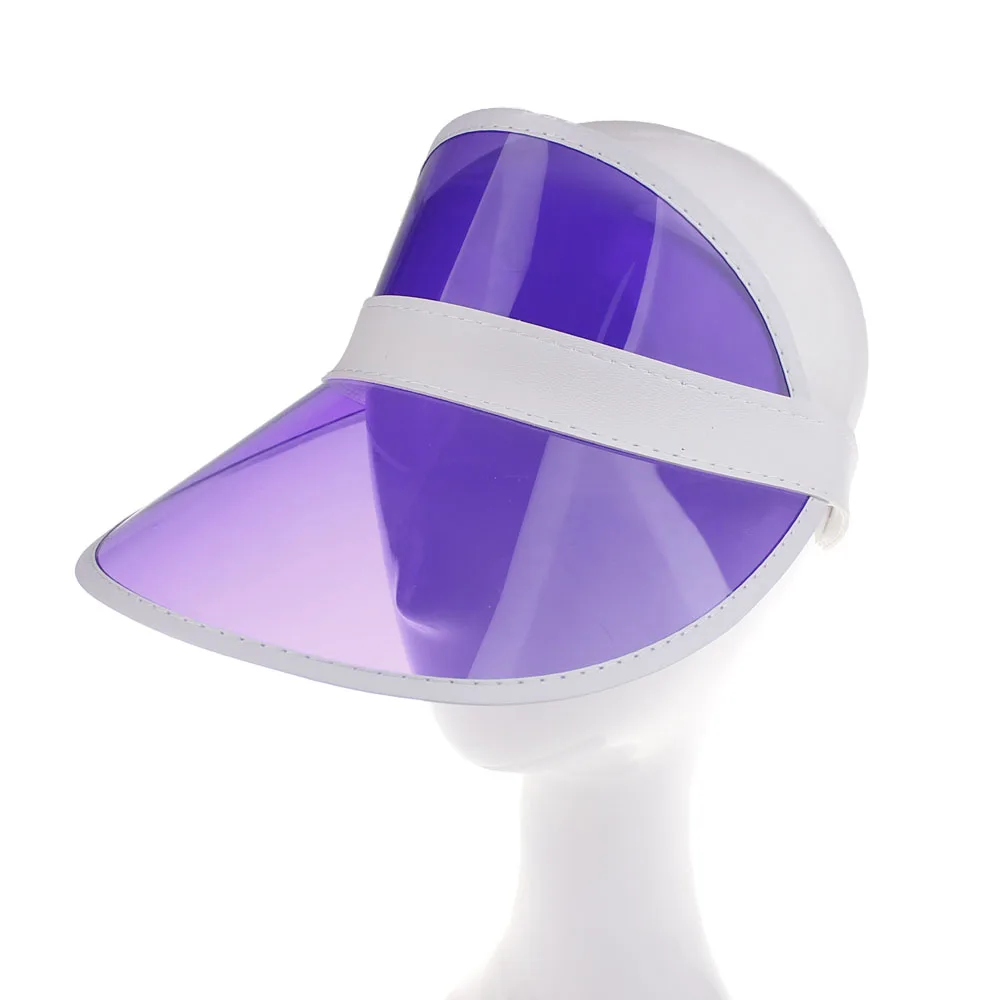 9 цветов, женская прозрачная шляпа с солнцезащитным козырьком, Кепка для гольфа, тенниса, пляжа, новинка, Регулируемый козырек для мужчин и женщин, Солнцезащитная простая Кепка, Спортивная Кепка - Цвет: Фиолетовый