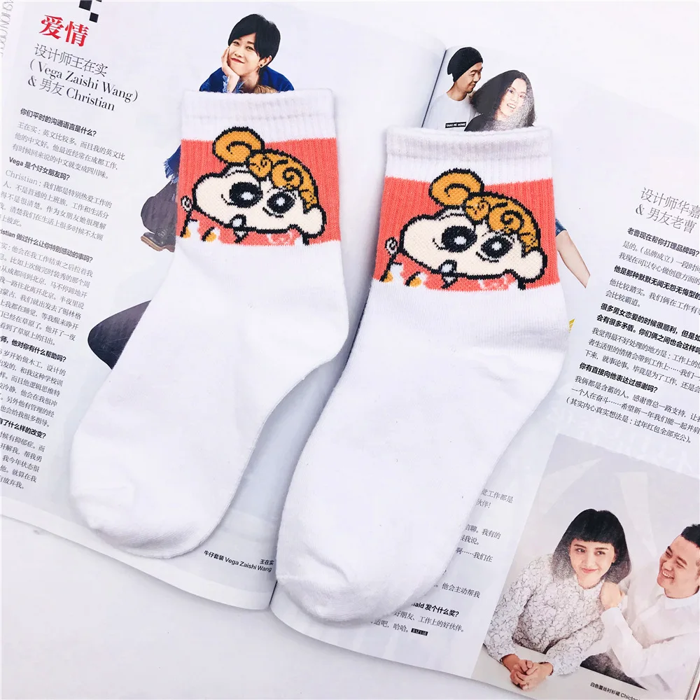 Новые милые Носки с рисунком Crayon Shin Chan, женские хлопковые крутые короткие носки с героями мультфильмов, хипстерские носки для скейтборда, забавные женские носки - Цвет: 112