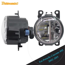 Buildreamen2 Per Porsche Cayenne 955 2002-2015 Auto 4000LM Anteriore LED Della Luce di Nebbia DRL Daytime Corsa e Jogging Lampada Bianca 12 V Accessori