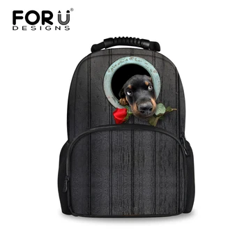 

FORUDESIGNS 3D Rose Dog Women Shoulder Backpack For Woman Bagpack Animal Bag Children School Backapcks Rucksack Mochila Infantil