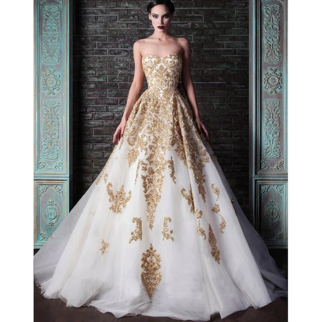 Gold Wedding Dress 2017 New Elegant Bridal Gowns Price Lace Gold Wedding Dress 2017 New Elegant Bridal Gowns Price Lace Ball Party