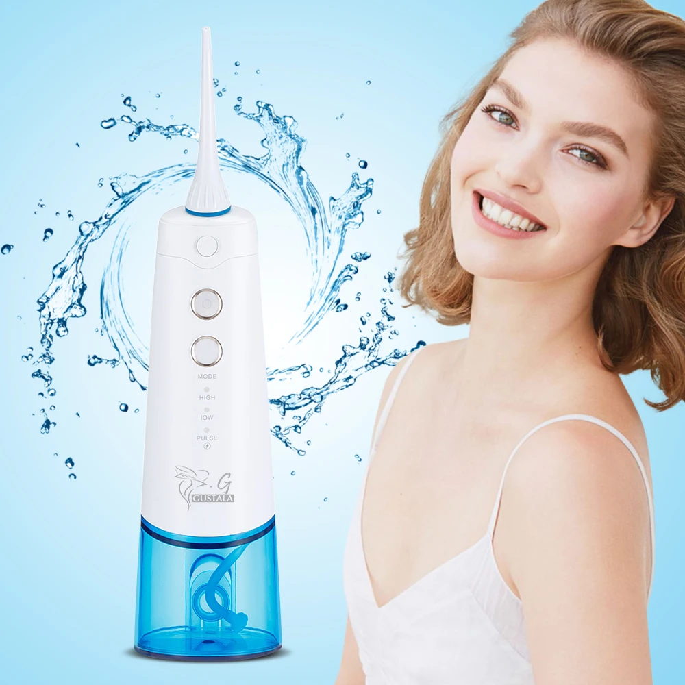 

Gustala 180ml Portable Cordless Dental Flosser Irrigator Water Jet Oral Hygiene Water Floss Pick Water Flosser Oral Irrigation