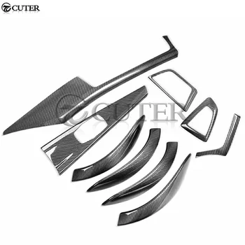 شراءF30 F35 3 سلسلة ألياف الكربون الداخلية غطاء مقبض الباب لوحة القيادة غطاء لسيارات BMW F30 F35 3 سلسلة 13-17