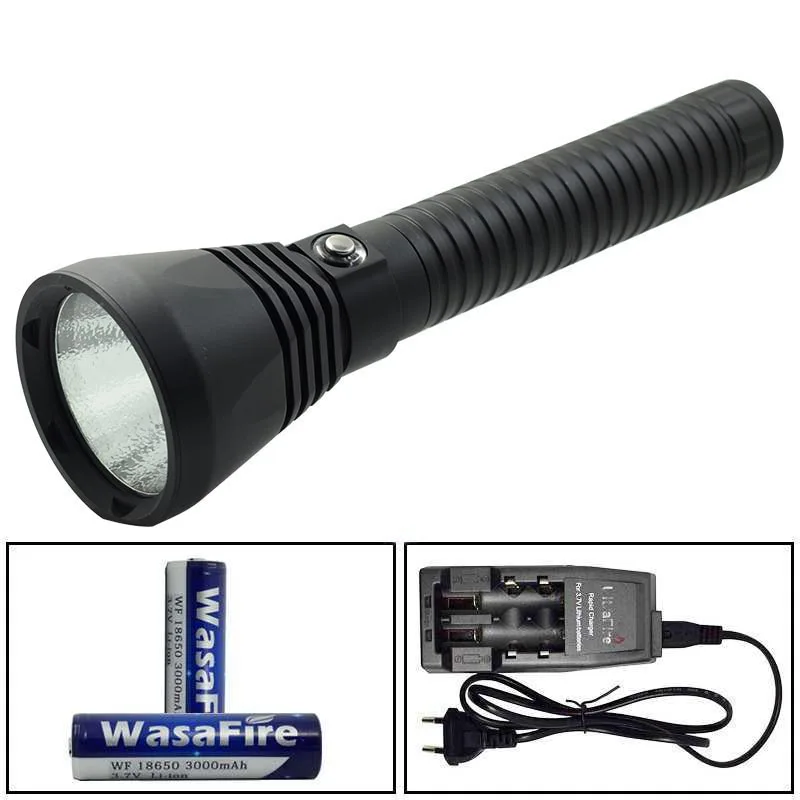 

High Power XHP70 LED Dive Flashlight Underwater 100M Waterproof 4000LM Torch With 18650 Battery + Charger For Diving Camping
