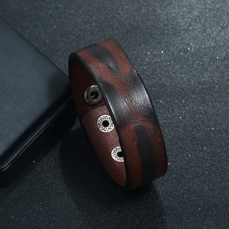 NIUYITID Bracelets & Bangles Mens Leather Bracelets 2018 Vintage Punk Male Rope Chain Wholesale Men Jewelry High Quality (6)