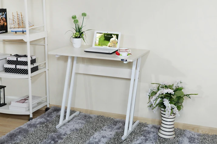 Simple desk tablestudent laptop computer desk household bookcase lazy table modern steel wooden desk -