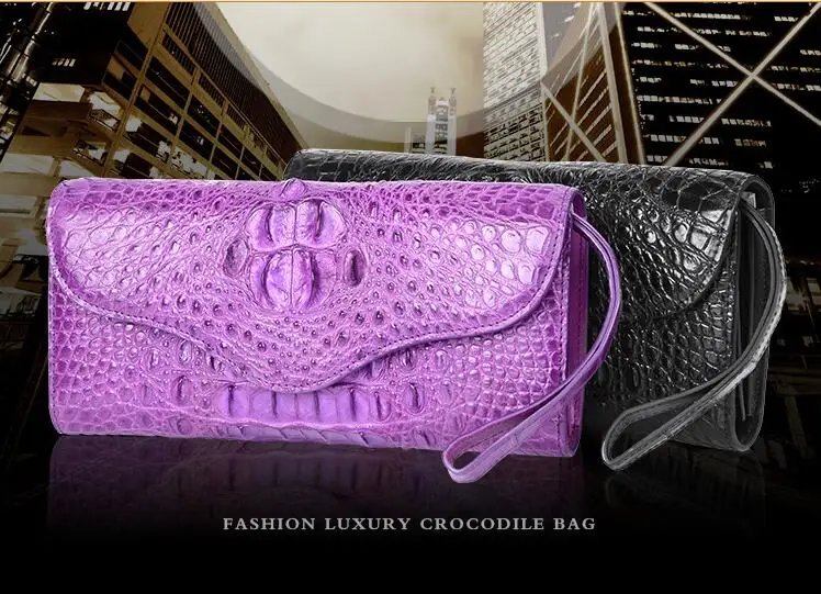 100% genuine crocodile leather wallets and purse alligator skin wallets women clutch alligator skin