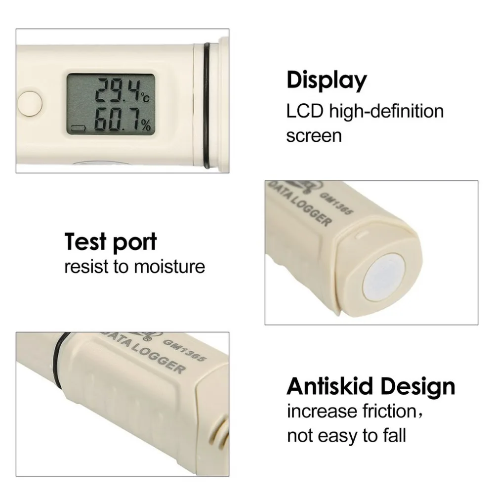 BENETECH GM1365 регистратор данных температуры влажности метр ЖК цифровой Авто USB флэш-диск ручка Тип термометр-рекордер