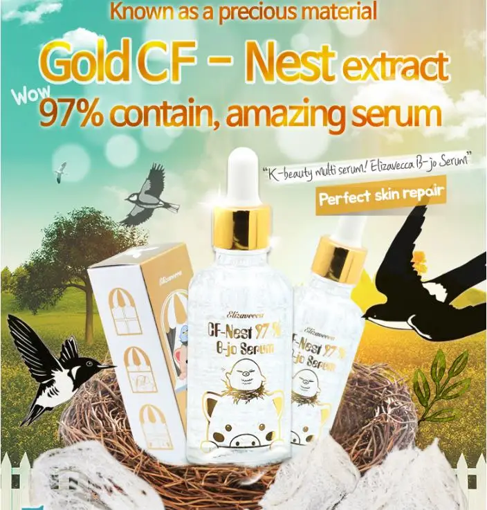 Elizavecca Gold CF-Nest экстракт 97% B-jo сыворотка 50 мл EGF эссенция Сыворотка для лица Уход за кожей лица против морщин лечение крем